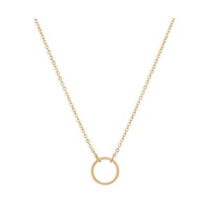 Gold Full Moon Circle Necklace