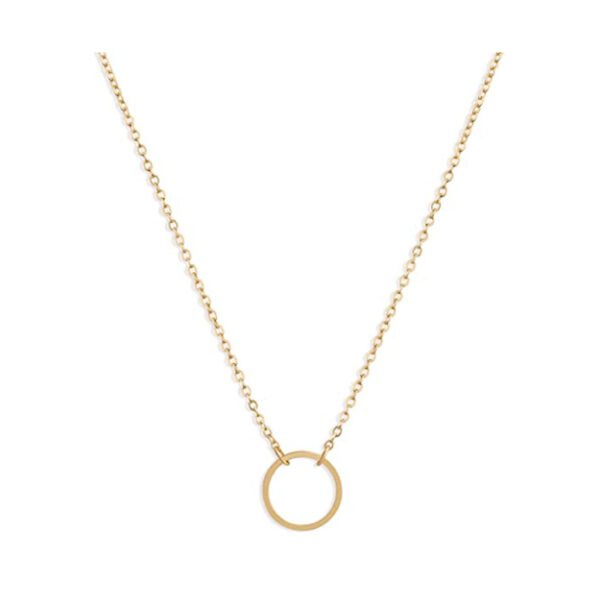 Gold Full Moon Circle Necklace