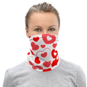 Red Hearts Face Covering