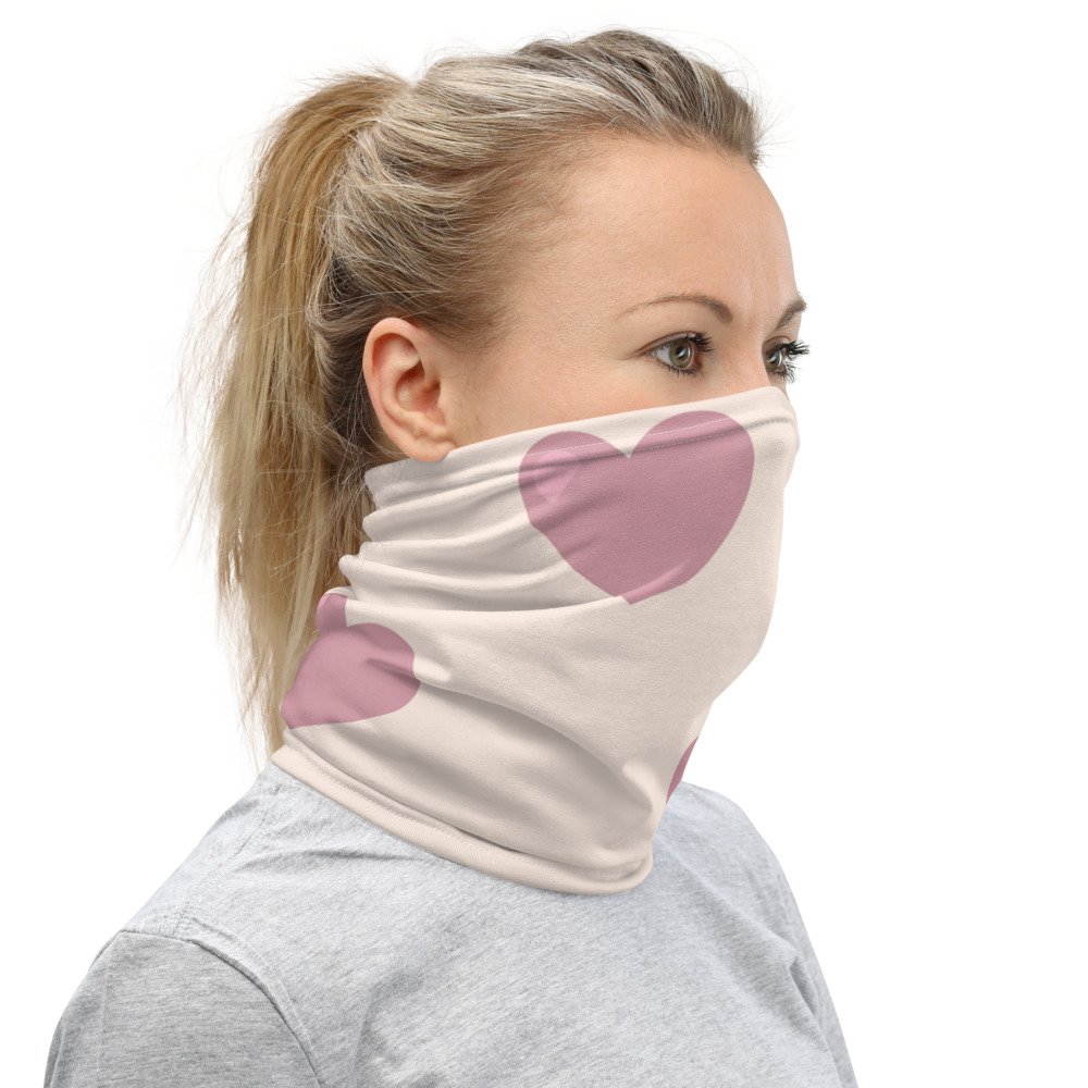 Pink Hearts Face Covering - Image 2