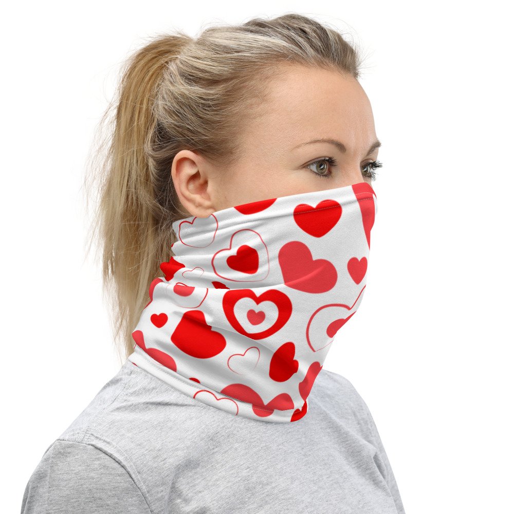 Red Hearts Face Covering - Image 2