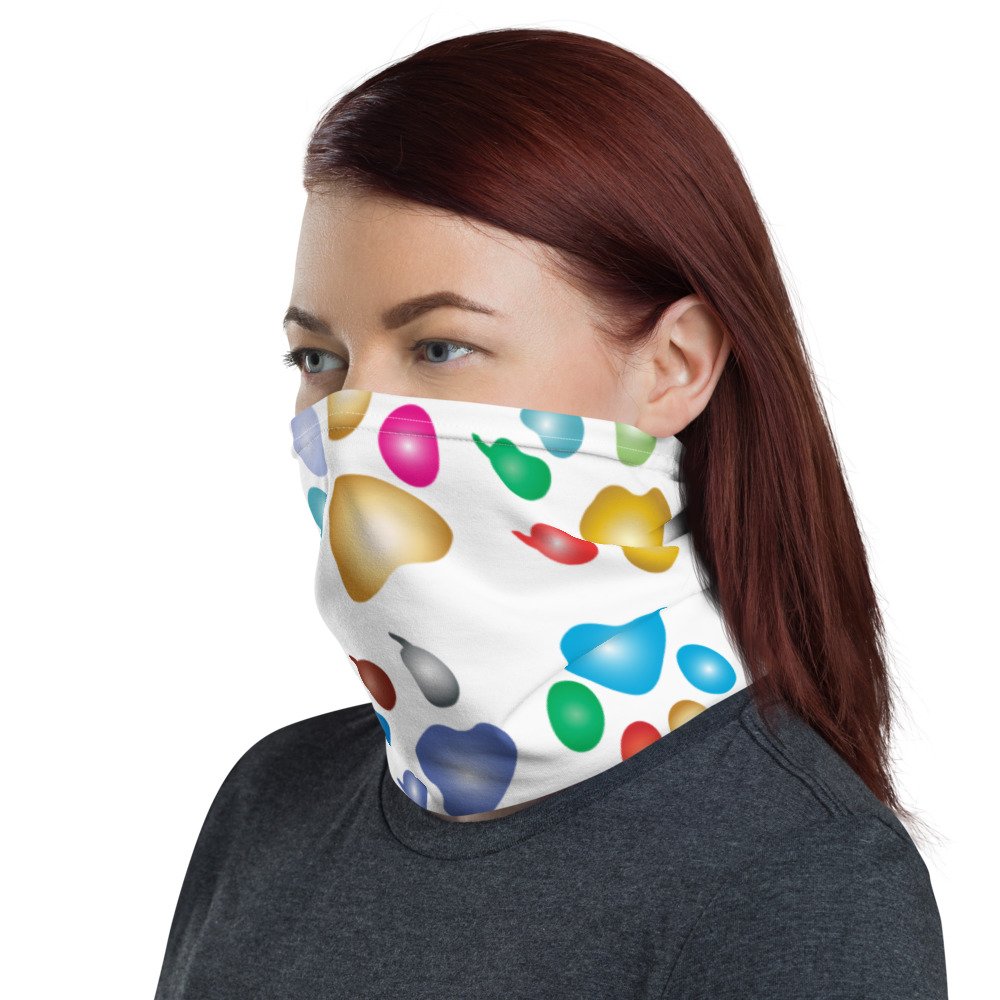 Multi-Colour Paw Print Face Covering - Image 2