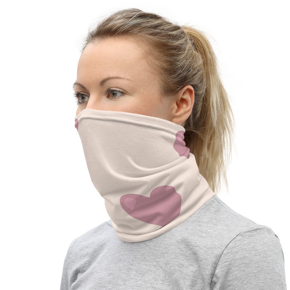 Pink Hearts Face Covering - Image 3