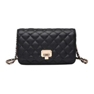 Black Quilted Chain Crossbody Bag