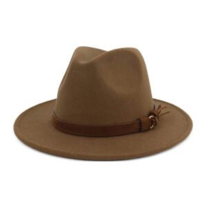 Khaki Vintage Wide Brim Buckle Hat